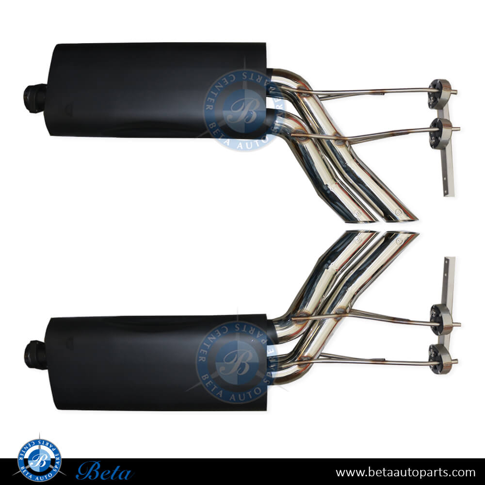 Exhaust System Upgrade to 2018 BBS look Silver Color for Mercedes G-Class W463 1992-2017 models, Part Number 4634904521 / 4634904621 Exhaust System Upgrade to 2018 BBS look Silver Color for Mercedes G-Class W463 1992-2017 models, Part Number 4634904521 / 4634904621